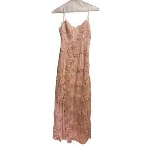 Elegant Pink Lace Gown